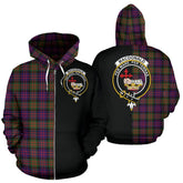 MacDonald Modern Tartan Crest Zipper Hoodie - Half Of Me Style