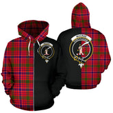 MacRae Modern Tartan Crest Zipper Hoodie - Half Of Me Style
