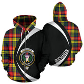 Buchanan Modern Tartan Crest Zipper Hoodie - Circle Style