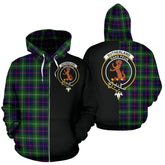 Sutherland Modern Tartan Crest Zipper Hoodie - Half Of Me Style
