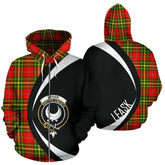 Leask Tartan Crest Zipper Hoodie - Circle Style