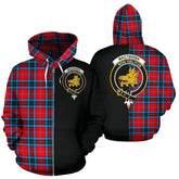 MacTavish Modern Tartan Crest Zipper Hoodie - Half Of Me Style