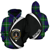 MacIntyre Hunting Modern Tartan Crest Hoodie - Circle Style