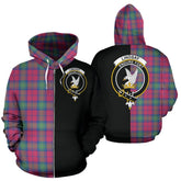 Lindsay Ancient Tartan Crest Zipper Hoodie - Half Of Me Style