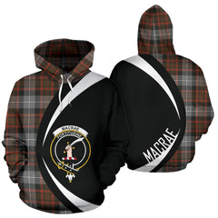 MacRae Hunting Weathered Tartan Crest Hoodie - Circle Style