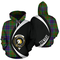 Stewart of Appin Hunting Modern Tartan Crest Hoodie - Circle Style