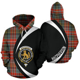 MacPherson Weathered Tartan Crest Hoodie - Circle Style