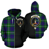 MacIntyre Hunting Modern Tartan Crest Zipper Hoodie - Half Of Me Style