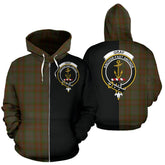 Gray Tartan Crest Zipper Hoodie - Half Of Me Style