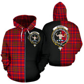 Murray of Tulloch Modern Tartan Crest Zipper Hoodie - Half Of Me Style