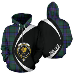 Sinclair Hunting Modern Tartan Crest Zipper Hoodie - Circle Style