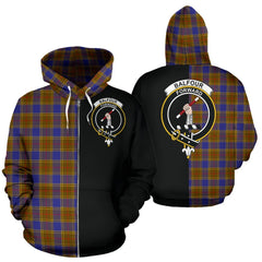 Balfour Modern Tartan Crest Zipper Hoodie - Half Of Me Style
