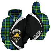 Campbell of Breadalbane Ancient Tartan Crest Hoodie - Circle Style