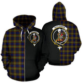 MacLellan Modern Tartan Crest Zipper Hoodie - Half Of Me Style