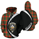 MacLachlan Hunting Modern Tartan Crest Zipper Hoodie - Circle Style