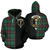 Chisholm Hunting Ancient Tartan Crest Zipper Hoodie - Half Of Me Style