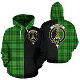Galloway District Tartan Crest Zipper Hoodie - Half Of Me Style