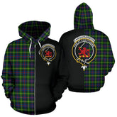 Farquharson Modern Tartan Crest Zipper Hoodie - Half Of Me Style