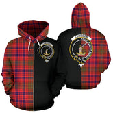 Lumsden Modern Tartan Crest Zipper Hoodie - Half Of Me Style