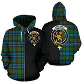Newlands of Lauriston Tartan Crest Zipper Hoodie - Half Of Me Style