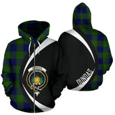 Dundas Modern Tartan Crest Zipper Hoodie - Circle Style