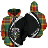 Buchanan Old Sett Tartan Crest Zipper Hoodie - Circle Style