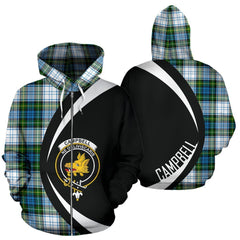Campbell Dress Ancient Tartan Crest Hoodie - Circle Style