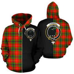 Turnbull Dress Tartan Crest Zipper Hoodie - Half Of Me Style