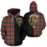 MacPherson Ancient Tartan Crest Zipper Hoodie - Half Of Me Style