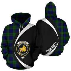 Campbell Modern Tartan Crest Hoodie - Circle Style