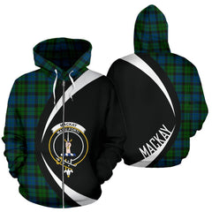 MacKay Modern Tartan Crest Zipper Hoodie - Circle Style