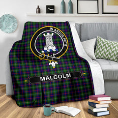Malcolm (MacCallum) Tartan Crest Blankets