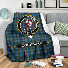 Cockburn Family Tartan Crest Blanket - 3 Sizes