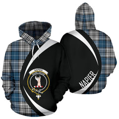 Napier Modern Tartan Crest Hoodie - Circle Style