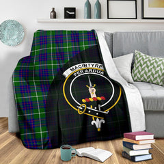 MacIntyre Hunting Modern Tartan Crest Blanket Wave Style