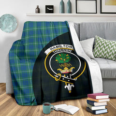 Hamilton Hunting Ancient Tartan Crest Blanket Wave Style