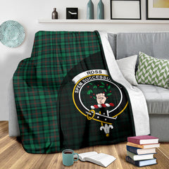 Ross Hunting Modern Tartan Crest Blanket Wave Style - SP