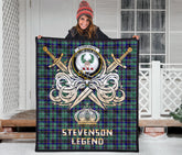Stevenson Tartan Crest Legend Gold Royal Premium Quilt - SP