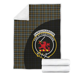 Farquharson Weathered Tartan Crest Blanket Wave Style