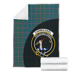 Carmichael Ancient Tartan Crest Blanket Wave Style
