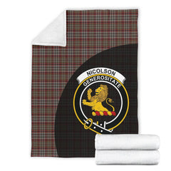Nicolson Hunting Weathered Tartan Crest Blanket Wave Style