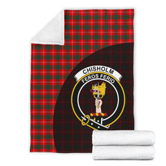 Chisholm Modern Tartan Crest Blanket Wave Style