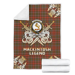 MacKintosh Hunting Weathered Tartan Gold Courage Symbol Blanket - SP