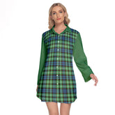 Graham Of Montrose Ancient Tartan Women's Lapel Shirt Dress With Long Sleeve