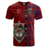 Hamilton Tartan T-shirt - Lion Rampant And Celtic Thistle Style