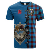 Home Ancient Tartan T-shirt - Lion Rampant And Celtic Thistle Style