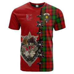 Kerr Tartan T-shirt - Lion Rampant And Celtic Thistle Style