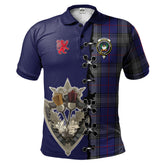 Kinnaird Tartan Polo Shirt - Lion Rampant And Celtic Thistle Style