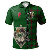 Kirkcaldy Tartan Polo Shirt - Lion Rampant And Celtic Thistle Style