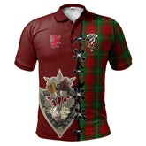 Lennox Tartan Polo Shirt - Lion Rampant And Celtic Thistle Style